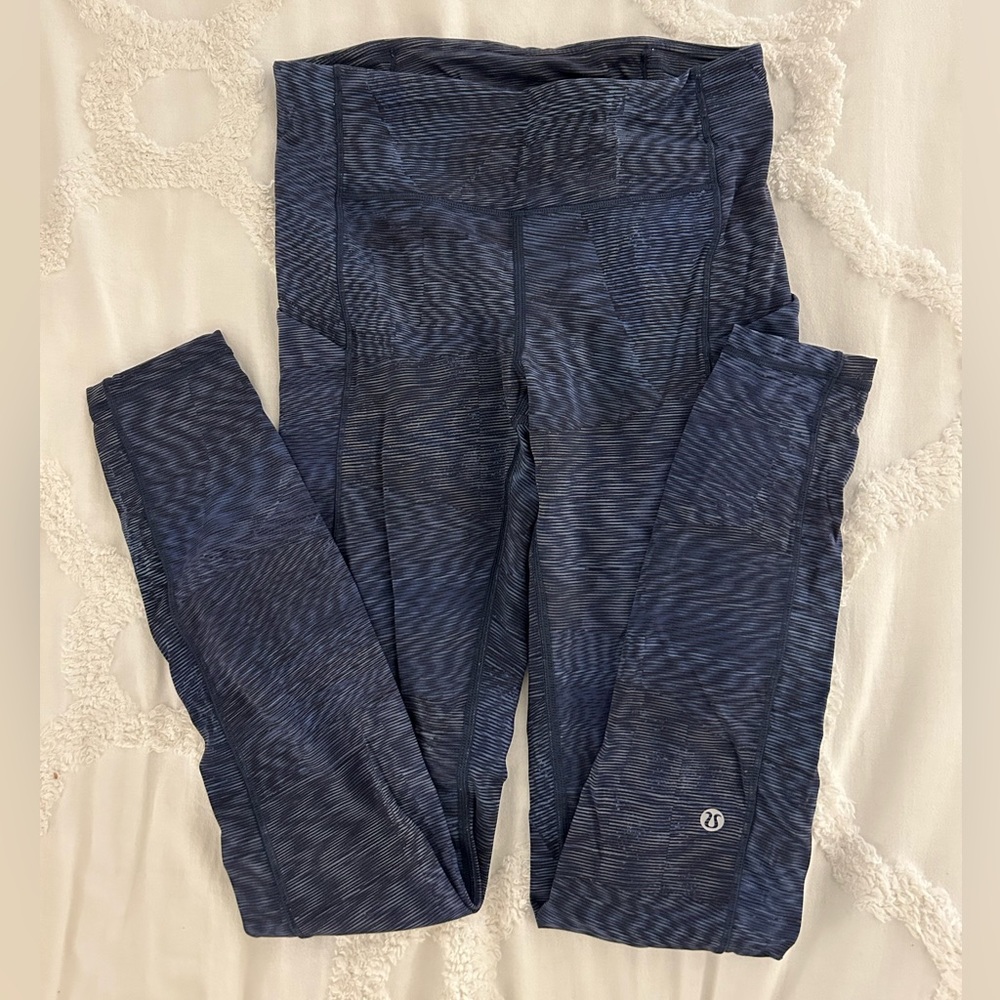 lululemon athletica Blue Patterned High-Rise Leggings